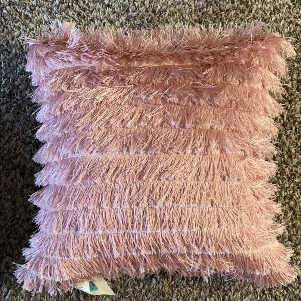 Pink tassel pillow